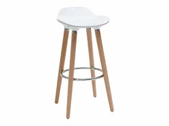 Miliboo Taburete de bar diseño escandinavo lote de 2 GILDA Blanco Hot