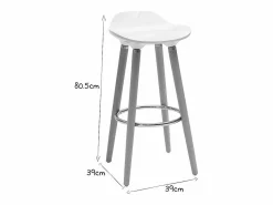 Miliboo Taburete de bar diseño escandinavo lote de 2 GILDA Blanco Hot