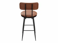 Muebles De Bar|Taburete Alto|Taburete de bar, juego de 4, trona de cocina, silla de bar con reposapiés y respaldo, para comedor, cocina, piel sintética, marrón