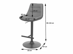 MCW Taburete de bar -L85 (juego de 2), marrón Marru00f3n Discount