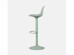 Sweeek Taburete de bar regulable con imitación cuero, set de 2 celadón Verde Outlet