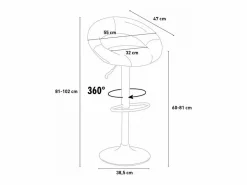 Taburete de cocina alto, giratorio y regulable con Reposapiés Chicago -^AHD Clearance