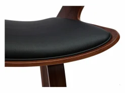 Miliboo Muebles De Bar|Taburete Alto|Taburete de cocina de diseño negro con madera oscura 65 cm SYRAH