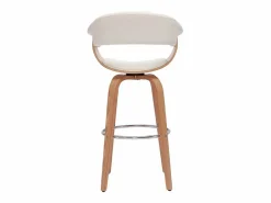 Miliboo Taburete de cocina de diseño giratorio y madera clara 67 cm OKTAV Blanco Sale