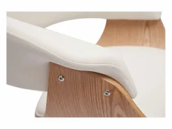 Miliboo Taburete de cocina de diseño giratorio y madera clara 67 cm OKTAV Blanco Sale