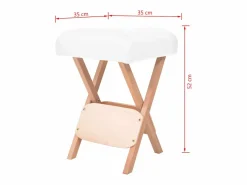 Taburete de masaje plegable con asiento 12 cm de grosor ES67947 Blanco Sale
