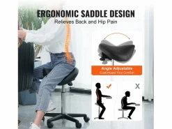 Taburete de Oficina SucceBuy Taburete de Asiento, Silla Rodante con Ruedas, Cuero PU Grueso^ Best