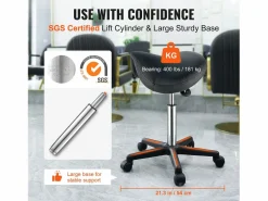 Taburete de Oficina SucceBuy Taburete de Asiento, Silla Rodante con Ruedas, Cuero PU Grueso^ Best