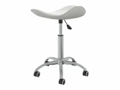 Taburete de salón de belleza de cuero sintético ES38326 Blanco