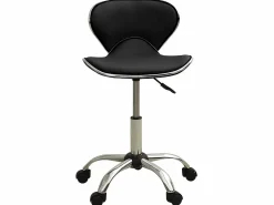 Taburete De Oficina|Taburete de salón Spa Stool Black Faux Leather ES15287