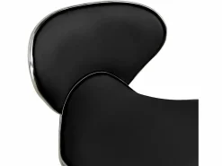 Taburete De Oficina|Taburete de salón Spa Stool Black Faux Leather ES15287