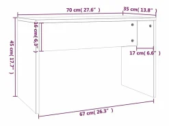 vidaxl Banco Y Pie De Cama|Banco Y Pie De Cama|Taburete de tocador contrachapada marrón roble 70x35x45 cm