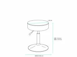 Kayelles Taburete de trabajo, asiento redondo de cuero sintético, acolchado con espuma de alta densidad, giratorio, altura ajustable YU Blanco Hot