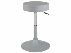 Taburete de trabajo redondo de cuero sintético, acolchado de espuma de alta densidad, giratorio, altura ajustable YU^Kayelles New