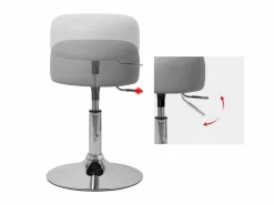 ML-DESIGN Taburete De Oficina|Taburete de trabajo redondo de cuero regulable en altura