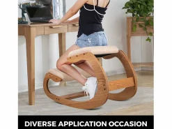 Taburete De Oficina|Taburete Ergonómico de Rodillas, SucceBuy, de Madera, con Balanceo y Corrector de Postura para Oficina y Hogar.