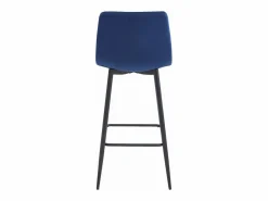 Muebles De Bar|Taburete Alto|Taburete Valora TEOTO de terciopelo azul marino con patas negras para cocina (x2)