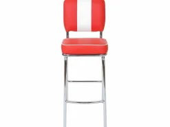 MCW Muebles De Bar|Taburete Alto|Taburetes de bar Akita (juego de 2), rojo y blanco