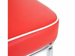 MCW Muebles De Bar|Taburete Alto|Taburetes de bar Akita (juego de 2), rojo y blanco