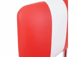 MCW Muebles De Bar|Taburete Alto|Taburetes de bar Akita (juego de 2), rojo y blanco