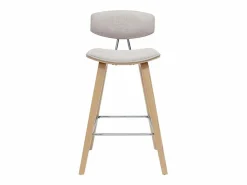 Miliboo Muebles De Bar|Taburete Alto|Taburetes de bar de diseño de terciopelo texturizado y madera clara de 69 cm de altura (juego de 2) VASCO