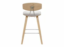Miliboo Muebles De Bar|Taburete Alto|Taburetes de bar de diseño de terciopelo texturizado y madera clara de 69 cm de altura (juego de 2) VASCO