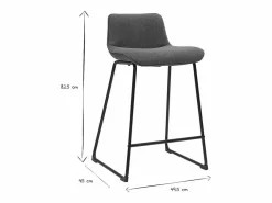 Miliboo Muebles De Bar|Taburete Alto|Taburetes de bar de tela verde y metal de 65 cm de alto (juego de 2) BOOST