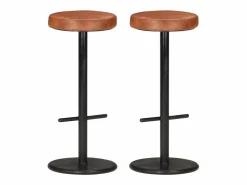 Taburetes de barra de cocina 2 uds cuero auténtico marrón^vidaxl Clearance