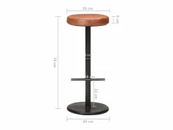 Taburetes de barra de cocina 2 uds cuero auténtico marrón^vidaxl Clearance