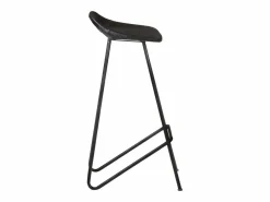 vidaxl Taburetes de cocina 4 unidades cuero auténtico Negro Discount