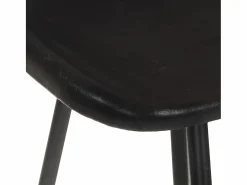 vidaxl Taburetes de cocina 4 unidades cuero auténtico Negro Discount