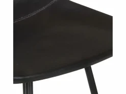 vidaxl Taburetes de cocina 4 unidades cuero auténtico Negro Discount
