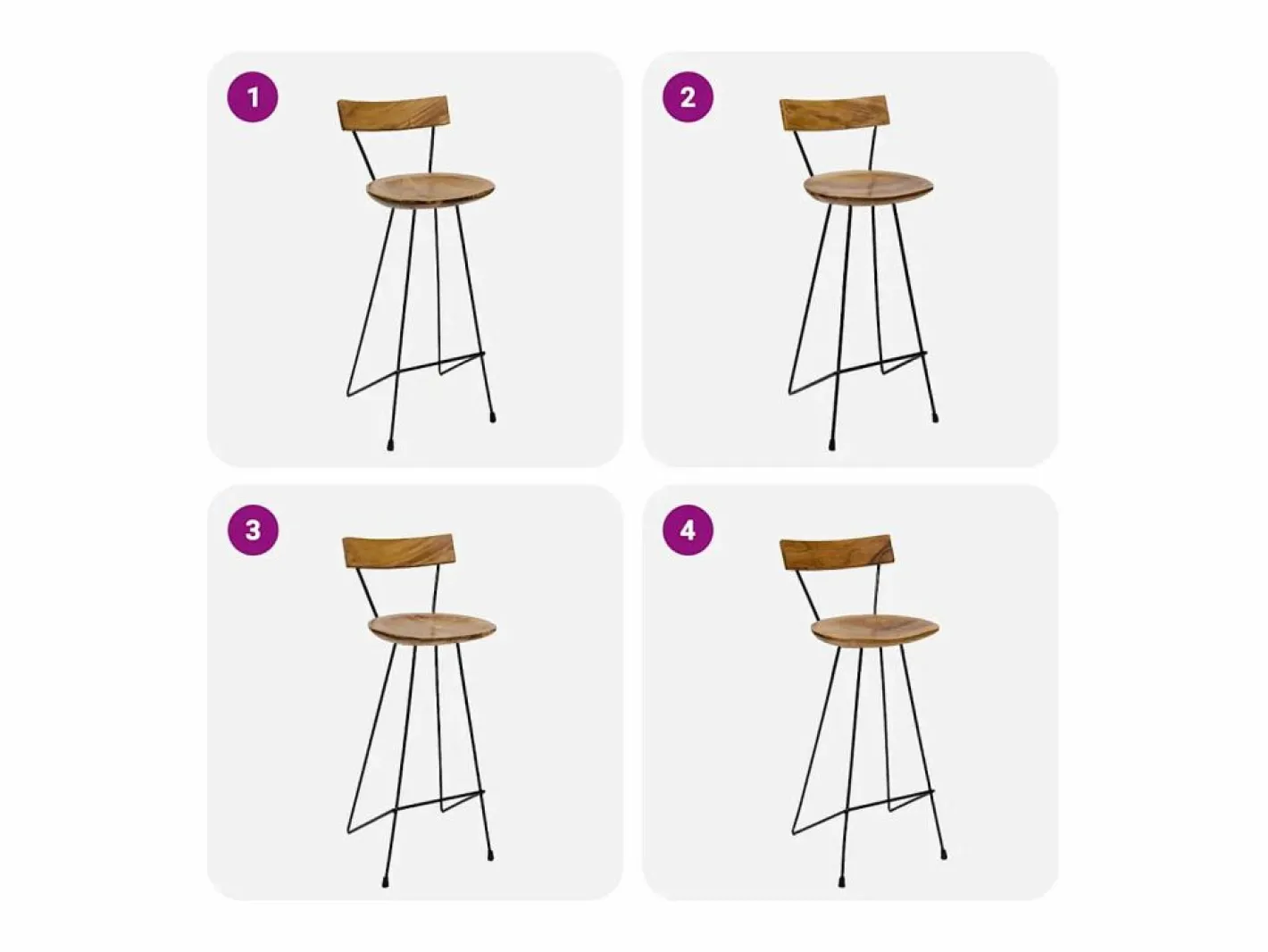 vidaxl Taburetes de cocina 2 unidades madera maciza de teca Color natural claro