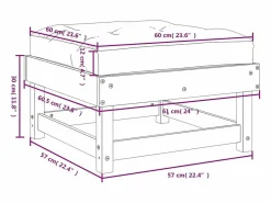 vidaxl Taburetes de jardín con cojines 2 uds madera maciza pino Negro Hot