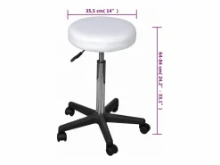 Taburetes de oficina 2 uds cuero sintético ES479107 Blanco Outlet