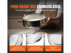 Materiales Y Utensilios De Cocina|Tamiz de Harina SucceBuy Tamiz de Harina de Malla Fina de Acero Inoxidable de 12 Mallas para Hornear Pasteles