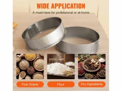 Materiales Y Utensilios De Cocina|Tamiz de Harina SucceBuy Tamiz de Harina de Malla Fina de Acero Inoxidable de 12 Mallas para Hornear Pasteles