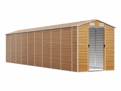 Garden Furniture Tampa Caseta de jardín acero galvanizado marrón claro 191x810x198 cm Marru00f3n Clearance