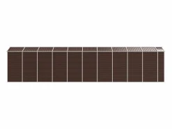Tampa Cobertizo de jardín acero galvanizado marrón 191x895x198 cm^Garden Furniture Clearance