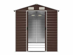 Tampa Cobertizo de jardín acero galvanizado marrón 191x300x198 cm^Garden Furniture