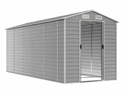 Tampa Cobertizo de jardín acero galvanizado claro 191x470x198 cm^Garden Furniture New