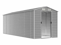 Tampa Cobertizo de jardín acero galvanizado claro 191x555x198 cm^Garden Furniture Discount