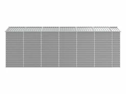 Tampa Cobertizo de jardín acero galvanizado claro 191x555x198 cm^Garden Furniture Discount