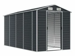 Garden Furniture Caseta De Jardín|Tampa Cobertizo de jardín acero galvanizado antracita 191x385x198 cm