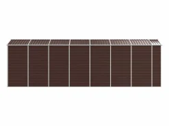 Tampa Cobertizo de jardín acero galvanizado marrón 191x640x198 cm^Garden Furniture