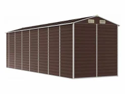 Tampa Cobertizo de jardín acero galvanizado marrón 191x640x198 cm^Garden Furniture