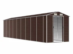 Garden Furniture Caseta De Jardín|Tampa Cobertizo de jardín acero galvanizado marrón 191x810x198 cm