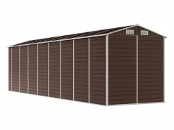 Garden Furniture Caseta De Jardín|Tampa Cobertizo de jardín acero galvanizado marrón 191x725x198 cm