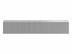 Tampa Cobertizo de jardín acero galvanizado claro 191x980x198 cm^Garden Furniture Discount