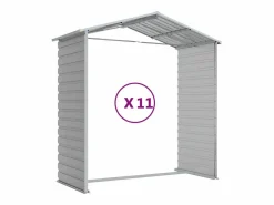 Tampa Cobertizo de jardín acero galvanizado claro 191x980x198 cm^Garden Furniture Discount
